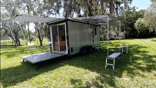 Cargo Trailer Camper Conversion Toy Hauler Tiny House [upl. by Atal]