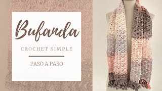 Cómo tejer bufanda a crochet fácil paso a paso y en pocos tiempo [upl. by Adnawyek]