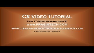 Part 17  C Tutorial  Method parametersavi [upl. by Alemaj]