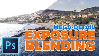 Exposure blending in PHOTOSHOP for MEGA DETAIL in your Photo [upl. by Hotze]