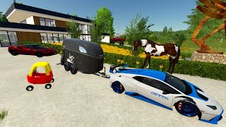 Millionaire trades Lamborghini for Racehorse  Farming Simulator 22 [upl. by Jammin]