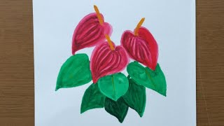 『アンスリウムを画く水彩画』watercolor drawing anthurium [upl. by Topliffe]