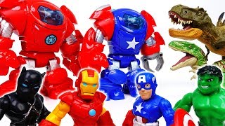 Dinosaurs Escaped From Jurassic Park Go Avengers Stop Dinosaurs With Armor Suits  ToyMart TV [upl. by Shellans]