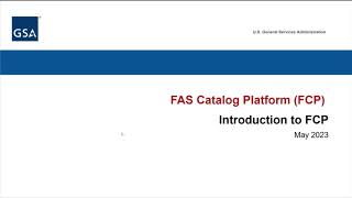 Introduction to the FAS Catalog Platform FCP  MAS Vendor Training [upl. by Mundford]