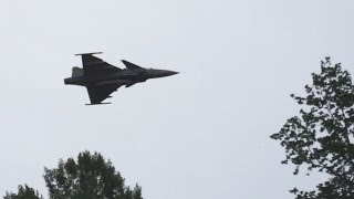 JAS 39 Gripen low pass sets off car alarm [upl. by Southard]