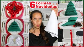 🎄 6 FORMAS DE DOBLAR SERVILLETAS NAVIDEÑAS ✅  Lecotiú [upl. by Shaia]