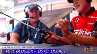 iCast 2017  Duckett Rods amp Reels Bass Fishing Tech [upl. by Waylin545]