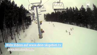 Fahrt mit der Vierersesselbahn Kleine Büre im Skiliftkarussell Winterberg Lift Nr 7 [upl. by Rolland873]