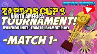 Pokemon Unite NORTH AMERICA  ZAPDOS CUP GAME 1  9 TEAM TOURNAMENT PLAY [upl. by Anih]