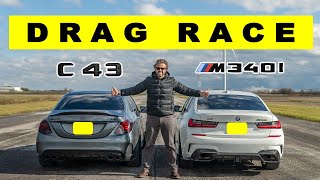 Tuned BMW M340i vs Tuned Mercedes C43 AMG humiliation every single run Drag and Roll Race [upl. by Nnaylloh]