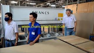 Hot Press Machine for Veneer LaminatingCHANCS MACHINE [upl. by Herstein]