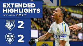 Extended highlights Watford 22 Leeds United  EFL Championship [upl. by Enneyehc]