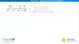 Matemática  Multiplicación de fracciones algebraicas [upl. by Pawsner]