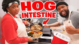 Cooking Southern Style Hog Chitlins with Chef OMamma [upl. by Stefa362]