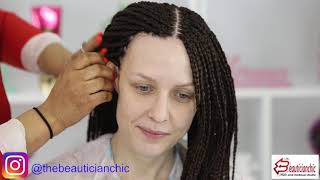 CLIENT BOX BRAIDS ON EUROPEAN HAIR MAKEUP TRANSFORMATION LONDON UK BOX BRAIDS SALON XPRESSION 1 [upl. by Deutsch120]