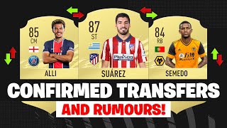 FIFA 21  NEW CONFIRMED TRANSFERS amp RUMOURS  FT SUAREZ ALLI SEMEDO etc [upl. by Straub]