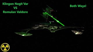 Klingon NeghVar VS Romulan Valdore  Both Sides  Star Trek Ship Battle  Bridge Commander [upl. by Rahman]