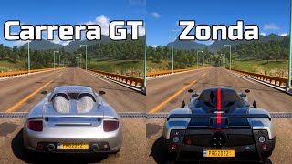 Forza Horizon 5 Porsche Carrera GT vs Pagani Zonda Cinque Roadster  Drag Race [upl. by Sell]