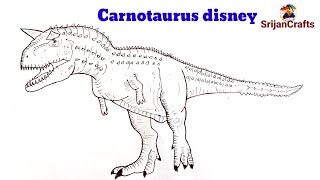 How to draw dinosaurs  Disney Carnotaurus How to Draw Dinosaur 2000 film  dinosaur drawing [upl. by Elaen]