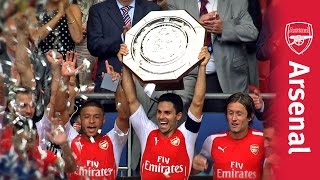 Arsenal v Man City Community shield pitch side celebrations [upl. by Marteena152]