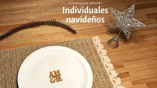 Individuales navideños a crochet paso a paso  Decoración navideña a crochet [upl. by Otsirave]