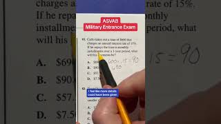 ASVAB Arithmetic Reasoning 11 Question and Answer [upl. by Weismann]