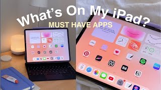 WHATS ON MY IPAD 2022  productivity apps iPad drawing content creation amp homescreen setup✨ [upl. by Murrah]