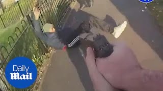 Dramatic moment armed police tackle gang with knives and SHOTGUN [upl. by Araek]