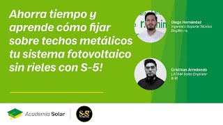 Cómo fijar sobre techos metálicos sistemas fotovoltaicos sin rieles con TheMetalRoofingAcademy S5 [upl. by Soisatsana646]