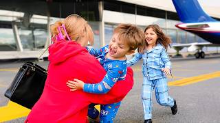 Kids Reaction to Mom Coming Home FINALLY ✈️💔 [upl. by Mandi]