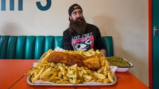 20 MINUTES TO FINISH THIS UNBEATEN FISH amp CHIPS CHALLENGE  BeardMeatsFood [upl. by Anitsahs310]