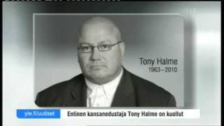 Yle TVUutiset Tony Halme on kuollut [upl. by Bigford]