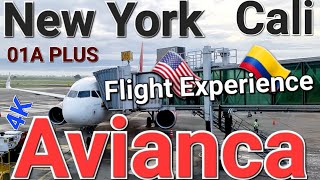 4K Avianca New York JFK 🇺🇲✈️ 🇨🇴 CLO Cali Alfonso Bonilla Aragón Economy Plus Flight Experience A320 [upl. by Dorsey762]