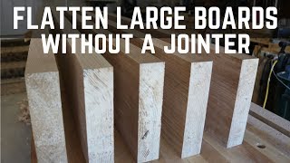 Flatten Large Boards Without A Jointer  How To  Woodworking  Planer [upl. by Aynat]