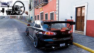 EVO X GSR 700HP DRIFT BUILD  Forza Horizon 5  Steering Wheel Gameplay [upl. by Novahc]