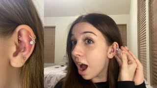 Piercing my cartilage at home  Helix piercing [upl. by Ellohcin]