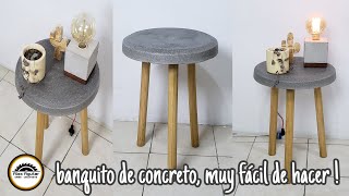 Como hacer un banquito de concreto para decoración [upl. by Araik]