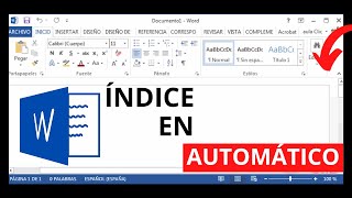 Cómo Hacer un índice Automático en Word [upl. by Narrat]