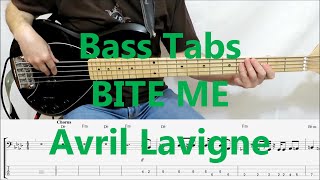 Avril Lavigne  Bite Me BASS COVER WITH TABS IN VIDEO [upl. by Dilly215]