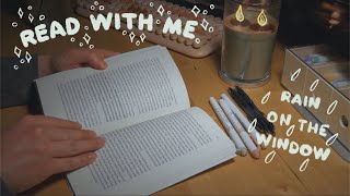 read with me by candlelight 🌙  1 hr  rain sounds 🌧️  no talking or music [upl. by Ahsinelg]