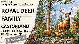 Castorland Royal Deer Family by James Hautman 4000 piece jigsaw puzzle  Timelapse [upl. by Eisse]