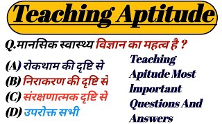 Teaching Apitude Teaching Important Questions  Teaching Questions Hindi  Teaching Exm [upl. by Damahom764]