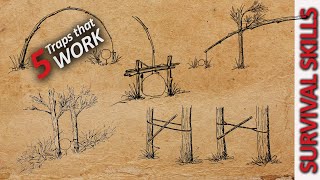 5 Survival Traps and Snares that WORK  Primitive Traps [upl. by Geminius]