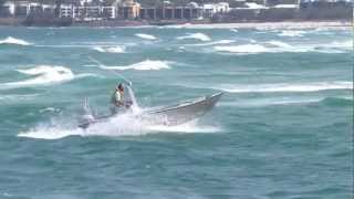 Crossing a ROUGH bar in a 49m boat  kaptenboatscomau [upl. by Marrin]