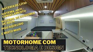 TOUR NO MOTORHOME SPRINTER com Bateria de lítio LiFePO4 piso aquecido sistema anticongelamento [upl. by Gelhar]