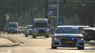 spoedtransport politie Rotterdam begeleid ambulance 17167 en MMT 17902 met spoed naar het EMC [upl. by Mirak]