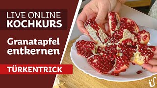 Granatapfel LIVE entkernen  Mitschnitt aus dem Kochkurs [upl. by Llerut]