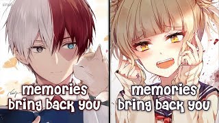 Nightcore  Memories Switching Vocals  Lyrics [upl. by Eemak]