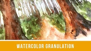 Watercolor Granulation and Forest Painting  Daniel Smith Granulating Watercolor [upl. by Electra]