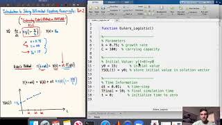 Intro to Solving Differential Equations Numerically Part 2 Implementing Eulers Method in MATLAB [upl. by Ruyle409]